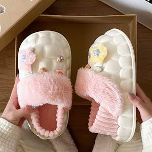 Semelle souple antidérapante, respirante et anti-odeur, chaude avec isolation supplémentaire, pantoufles en coton pour la maison - Product Image 3