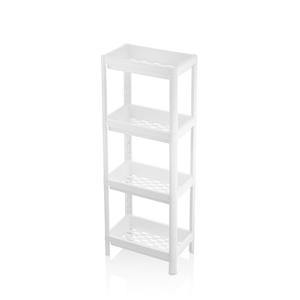 Scaffalature rettangolari bianche a 4 livelli-Organizer cucina bagno mensola mensola da bagno mensola da cucina