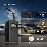 Mini compresseur d'air électrique portatif en plastique, gonfleur de pneus 150 PSI avec éclairage LED pour voiture, moto, vélo, pression numérique