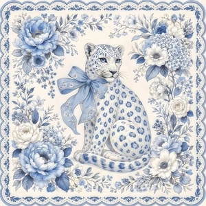 Alas Meja Mahjong Amerika Motif Bunga Mewah Modern, Karet Standar Ukuran AS, Tahan Air, Dapat Dilipat, Portabel, Anti Bising, Warna Pink Biru - Product Image 1