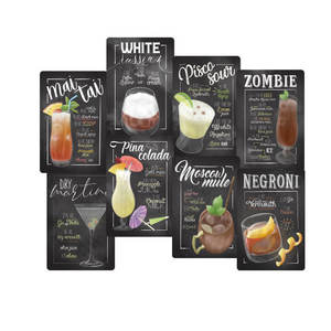 Classique Cocktail vin boisson rétro métal étain signe décoration murale Vintage Plaque Bar Pub <span class=keywords><strong>affiche</strong></span> pour hommes et femmes - Product Image 1