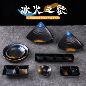 Service de vaisselle en mélamine de style japonais, assiette ronde multi-compartiments pour barbecue, fondue et fêtes - Product Image 4