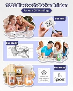 Impresora Térmica Inalámbrica Phomemo T02E, <span class=keywords><strong>Mini</strong></span> Impresora de Bolsillo sin Tinta para Impresión de Fotos desde el Teléfono Móvil, Notas de Estudio, Manualidades - Product Image 3