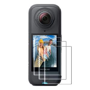 อมาซีร์สำหรับอินสตา 360 X4 ฟิล์มกันรอยหน้าจอ 3 ชิ้นกระจกนิรภัย 9H ความแข็งกันกระแทกป้องกันลายนิ้วมือฟิล์มใส - Product Image 1