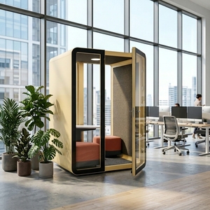 <span class=keywords><strong>Cabine</strong></span> de réunion acoustique insonorisée portable multifonctionnelle intelligente OEM ODM, ignifuge, pour bureau 1-2 personnes - Product Image 3