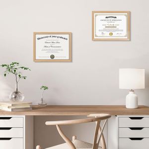 Lot de cadres pour diplômes 8,5x11, présentoir professionnel en bois grainé acajou pour usage professionnel et universitaire - Product Image 5