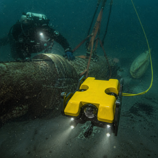Long Range Scanning Sonar for Underwater Target Detection Salvage Robot Submarino ROV 300m Depth 4K Camera 5-Hour Battery Life