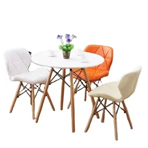 Modern Kaca Meja Makan Set Furniture Ruang Makan Mesas Comedor 4 Kursi Bulat Meja Makan Set