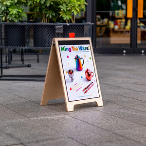 Fırın, kahve dükkanı, açık ahşap A-tabela panosu, çift taraflı kat tavana reklam ekranı - Product Image 2