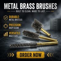 Brosse de nettoyage industrielle en fil d'acier inoxydable avec manche en laiton, personnalisable DIY et OEM, directement de l'usine