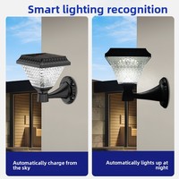 Lampe solaire LED IP65 étanche pour poteau extérieur, jardin, cour et mur, avec système d'éclairage automatique