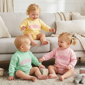 Abbigliamento per Neonati all'Ingrosso, Felpe in Pile, Body <span class=keywords><strong>Invernali</strong></span> con Collo a Bolle, Set di Vestiti per Bambini - Product Image 1