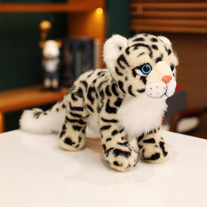Vente en gros de jouets en peluche <span class=keywords><strong>super</strong></span> doux, simulation d'animaux du zoo, poupée réaliste, petit jouet léopard des neiges - Product Image 4