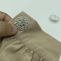 Kancing Logam Shank dari Paduan Seng Bebas Nikel dengan Rhinestone untuk Pakaian, Sweater, Mantel, Koper, dan Aksesoris Dekoratif