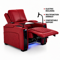 Canapé inclinable électrique haut de gamme Louis Donne, minimaliste moderne, en cuir véritable, rembourrage en éponge, une place, pour salle de cinéma maison