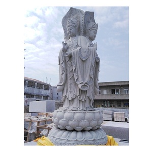 Estatuas de Buda de Gran Tamaño de Granito Gris para Jardín en Venta, Estatua de <span class=keywords><strong>Kwan</strong></span> Yin - Product Image 2
