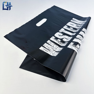 Customized Clothing Tote Bag Large Size Four-Finger Flat <b>Pocket</b> <b>Plastic</b> Shopping Bag For Retail Stores Logo Printing - Product Image 3
