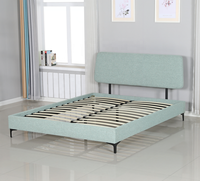 Lit double de luxe italien en tissu, cadre en bois massif, capitonné, style nordique moderne, en velours, pour chambre à coucher, tailles Queen et King