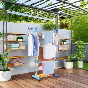 Tendedero Plegable <span class=keywords><strong>de</strong></span> Tubo <span class=keywords><strong>de</strong></span> Hierro con Revestimiento Resistente, Perchas para <span class=keywords><strong>Ropa</strong></span>, para Pantalones, para Almacenamiento en el Baño - Product Image 6