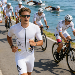 Tuta da Ciclismo e Triathlon Personalizzata per Uomo, Traspirante, ad Asciugatura Rapida, <span class=keywords><strong>in</strong></span> Poliestere e Spandex, con Logo Stampato Digitalmente - Product Image 2