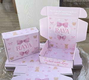 Custom Printing Rigid <strong>Pink</strong> Product Packaging Corrugated <strong>Gift</strong> Wrap Shipping Paper <strong>Boxes</strong> - Product Image 4