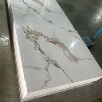 Panneau Mural Décoratif PVC Étanche Isolation Thermique UV Effet Marbre pour Salon à Usage Domestique