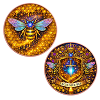2026 BULK Pièce commémorative ronde de 1 oz en cuivre, motif abeille fantaisie aux ailes pailletées couleur cuivre