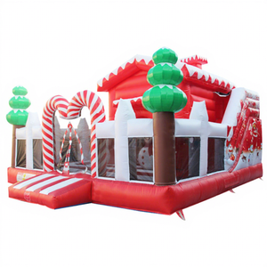 Castillo inflable gigante con tobogán Candy Land para Navidad, área de juegos inflable comercial con tobogán. - Product Image 1