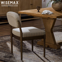 WISEMAX FURNITURE Chaise de salle à manger sans accoudoirs en bois de style médiéval pour la maison, design d'intérieur