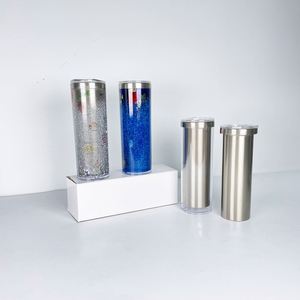 Vaso Térmico de Acero Inoxidable de Doble Pared de 20oz con Tapa Deslizante para Sublimación, Diseño de Globo de Nieve con Pedrería - Product Image 4