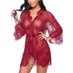 Camisón de encaje transparente para mujer, ropa de dormir suave para el hogar - Product Image 6