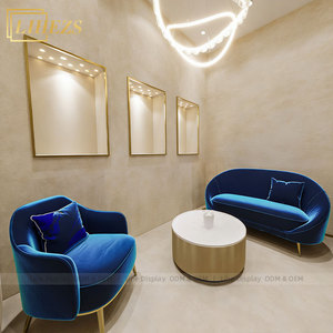 Vitrina de Pared de Lujo para Exhibición de Joyería Comercial, Mostrador Azul, Diseño de Vitrina para Tienda con Renderizado 3D - Product Image 6