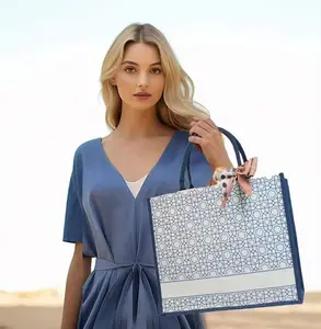 Borsa da donna con Logo di stampa personalizzata di moda borsa da Shopping colorata riutilizzabile