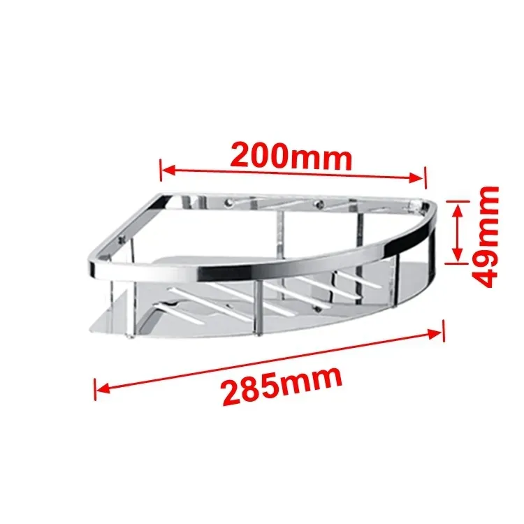 304 נירוסטה מדפי אמבטיה מתלים פינתיים משולש מדף אחסון לאמבטיה מתכת תא מקלחת פינתי מתלה סל מקלחת