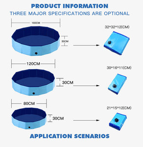 Mobile Foldable Summer Backyard Pets <b>Swimming</b> Fun Bath Tub Pet Dog <b>Swimming</b> Paddling Pool Dog Pool// - Product Image 5