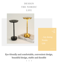 Lampe de bureau sans fil rétro en métal de luxe, rechargeable, portable, avec capteur tactile, lumière LED de table