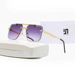 Lunettes Dilisha, lunettes de soleil carrées en métal, UV400, unisexe, type de lentille PC, 3 pare-soleil, emballage en boîte - Product Image 1