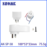 Boîtier intelligent modulaire standard AU pour prise femelle avec bouton intégré, port V0, en PC ignifuge, pour l'automatisation hôtelière