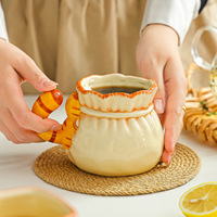 Ensemble de tasses de style nordique à thème chat avec brevet de conception, tasse en céramique grande capacité pour l'eau/le lait, idéale pour les cadeaux de mariage et d'anniversaire
