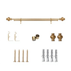 Classic <b>Double</b> <b>Curtain</b> <b>Pole</b> with Wall Brackets Bronze Finish Traditional Style - Product Image 5