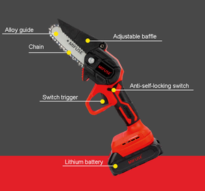 <span class=keywords><strong>Tronçonneuse</strong></span> électrique sans balais <span class=keywords><strong>avec</strong></span> guide-chaîne de 4/6/12 pouces, batterie au lithium rechargeable, scie à bois à <span class=keywords><strong>une</strong></span> main - Product Image 6