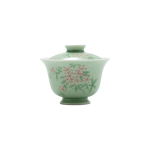 Guanlan Secret Green Hand-Painted Apricot Blossom Gaiwan Porcelain With Lid For Kung Fu <b>Tea</b> <b>Set</b> - Product Image 5