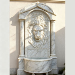 Fuente de jardín de <span class=keywords><strong>cascada</strong></span> de pared con caño de cabeza de león de mármol de piedra natural a la venta - Product Image 6