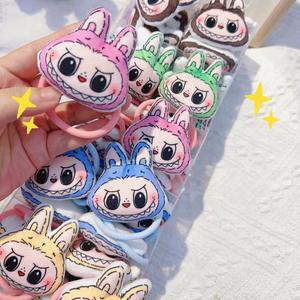 50 pcs/Box लड़कियों रबर बैंड बालों के बाल संबंध सुंदर लाबुबू हेडवियर गुलाबी भालू सब्जी की रोटी के बाल सामान - Product Image 3