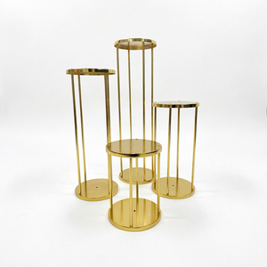 Yingsheng - Soportes de Pastel Desmontables de Metal Dorado para Bodas de Lujo, Cilindros para Postres, Decoración para Fiestas - Product Image 1