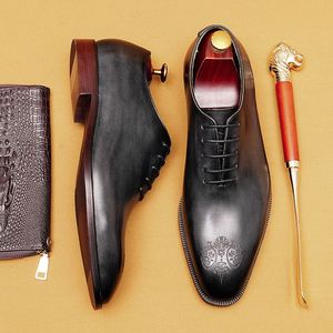 Chaussures Oxford en cuir de qualité supérieure pour hommes, style britannique, design sculpté, respirantes, légères, semelle antidérapante, chaussures habillées formelles - Product Image 2