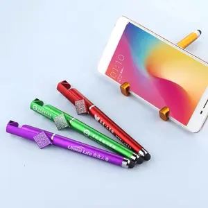 4 en 1 multifunción pluma de bola con Stylus código QR titular del teléfono