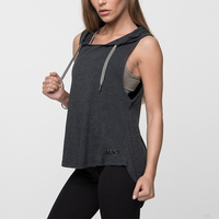 Haut de gamme en gros pour femme, avec logo, pour la course et la gym, uni, sans motif, débardeur ou sweat à capuche