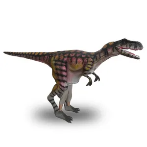 Gambe visibili che camminano realistico Velociraptor Raptor Cosplay Animatronic Dinosaur T-Rex Costume per il parco a tema di divertimento