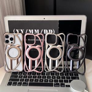 Ultra a prueba de golpes <span class=keywords><strong>3000</strong></span> Gauss magnético sin marco galvanizado hueco TPU cubierta protectora para iPhone 11 16 fundas para teléfonos móviles - Product Image 2